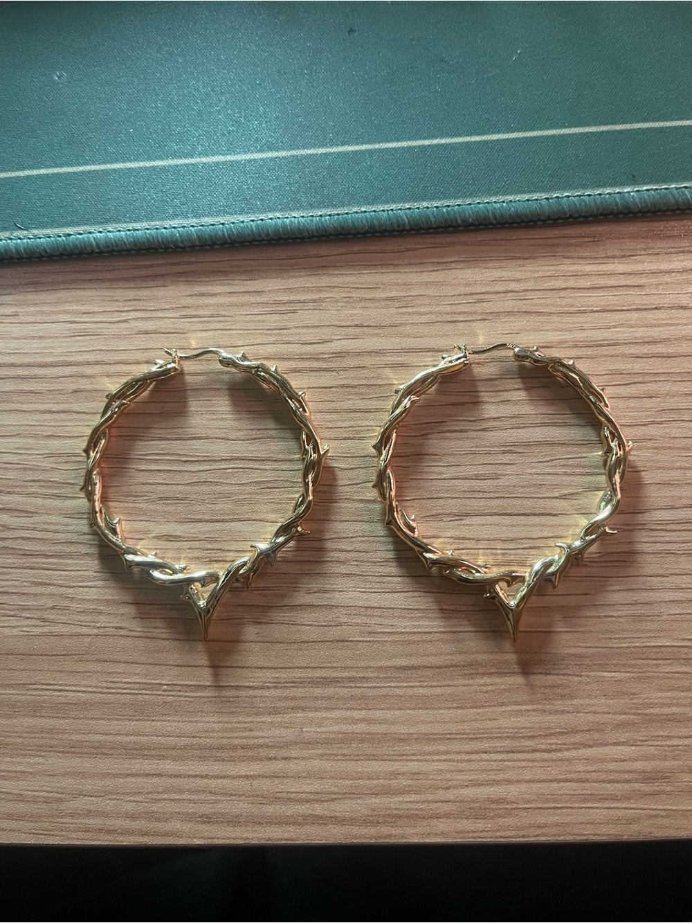 Ask Embla Elysian Gold Thorn Hoop Earrings - Picture 3 of 3